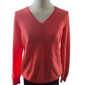 Talbots 100% Cashmere Coral  Neck Sweater Pullover Small/Medium Soft Luxury